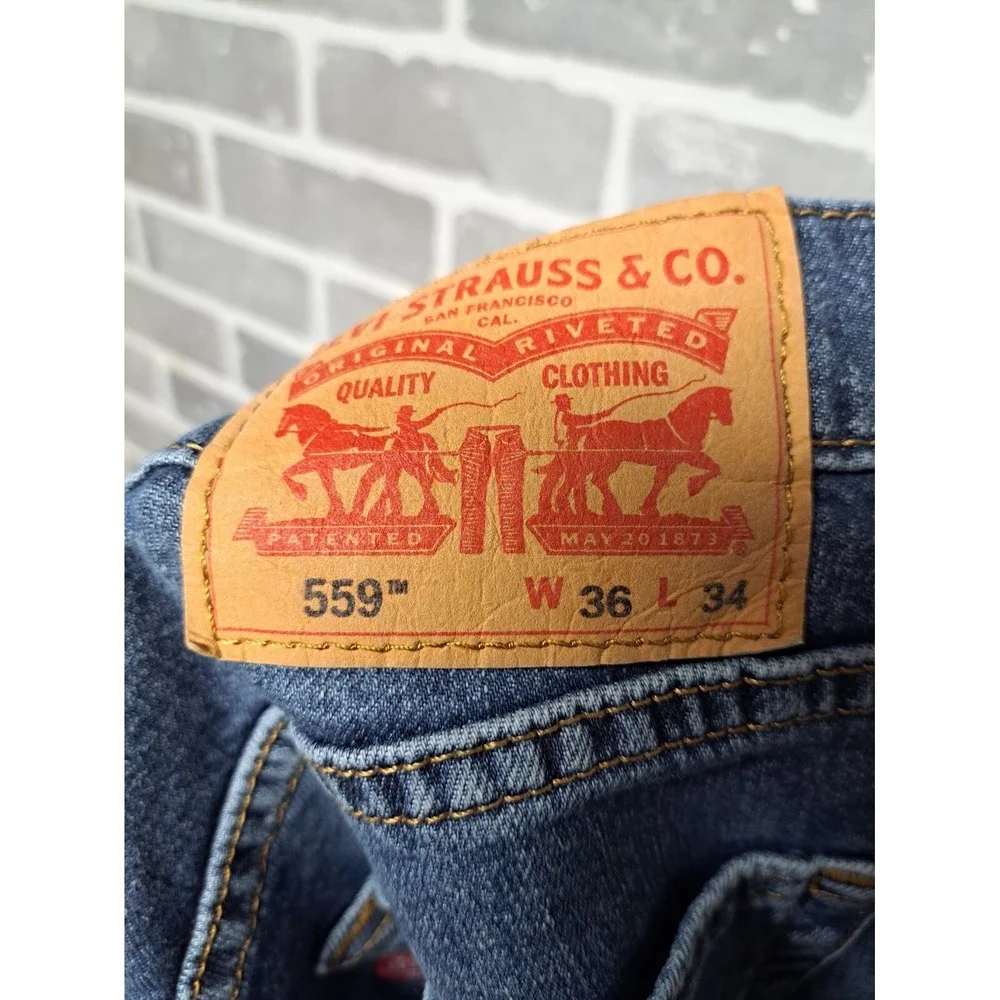 Levis‎ Strauss Mens Straigh Leg Western Blue Jeans Rodeo Ranchero Size 36 X 34L